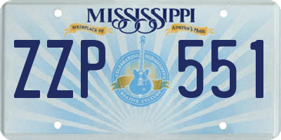 MS license plate ZZP551