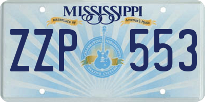 MS license plate ZZP553