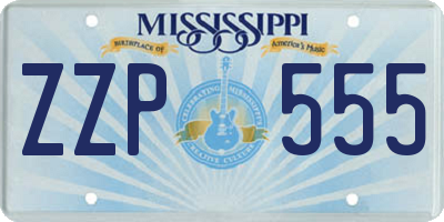 MS license plate ZZP555