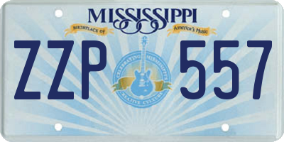 MS license plate ZZP557