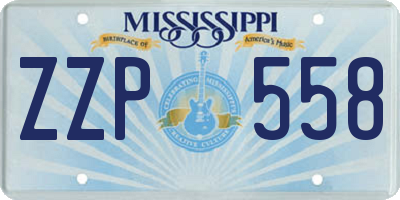 MS license plate ZZP558