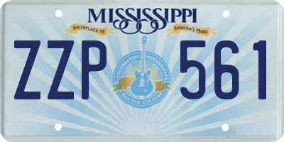MS license plate ZZP561