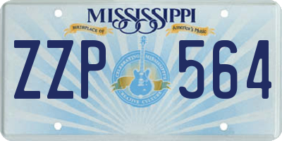 MS license plate ZZP564