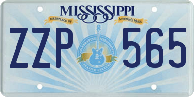MS license plate ZZP565