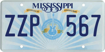 MS license plate ZZP567