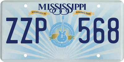 MS license plate ZZP568