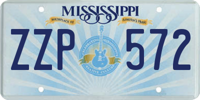 MS license plate ZZP572