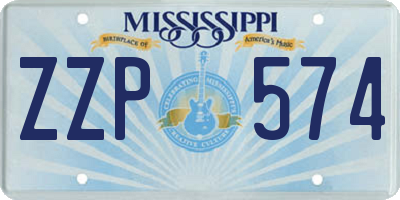MS license plate ZZP574
