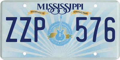 MS license plate ZZP576