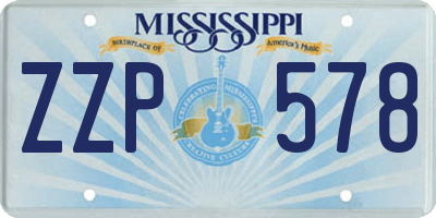 MS license plate ZZP578