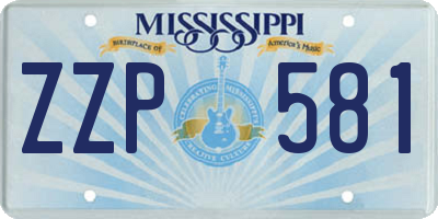 MS license plate ZZP581