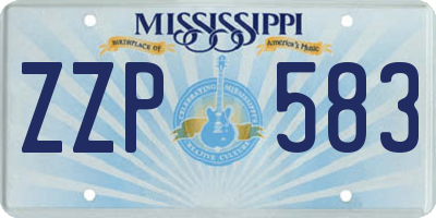 MS license plate ZZP583