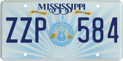 MS license plate ZZP584