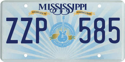 MS license plate ZZP585