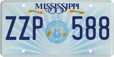 MS license plate ZZP588