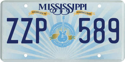 MS license plate ZZP589