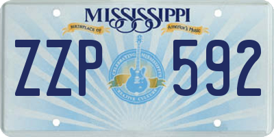 MS license plate ZZP592