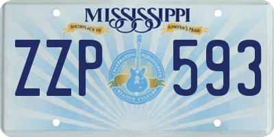 MS license plate ZZP593