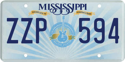 MS license plate ZZP594