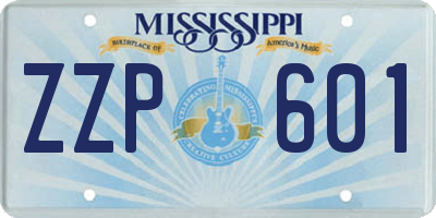 MS license plate ZZP601