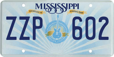 MS license plate ZZP602