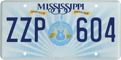 MS license plate ZZP604