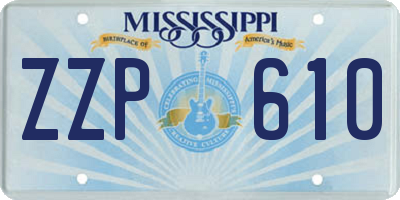 MS license plate ZZP610