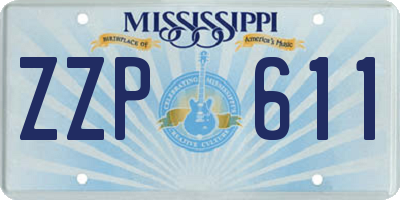 MS license plate ZZP611