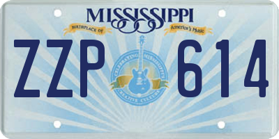 MS license plate ZZP614