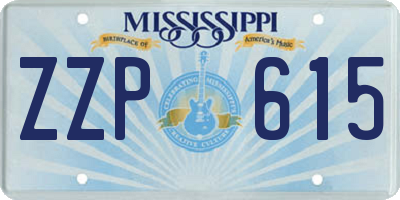 MS license plate ZZP615