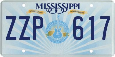 MS license plate ZZP617