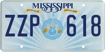 MS license plate ZZP618