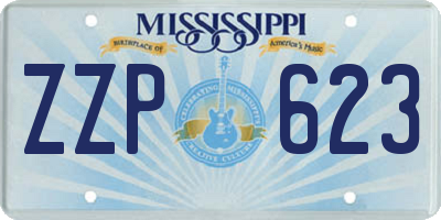 MS license plate ZZP623
