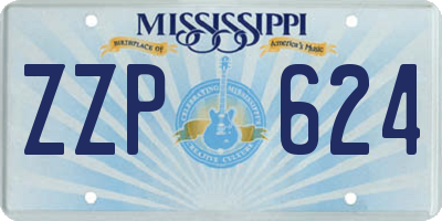 MS license plate ZZP624