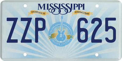 MS license plate ZZP625