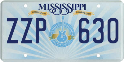 MS license plate ZZP630