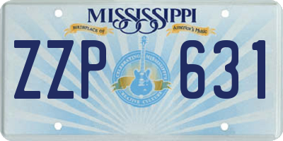 MS license plate ZZP631