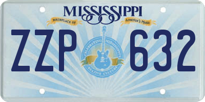 MS license plate ZZP632