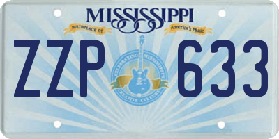 MS license plate ZZP633