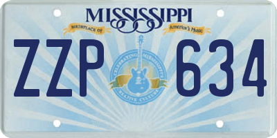 MS license plate ZZP634