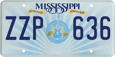MS license plate ZZP636