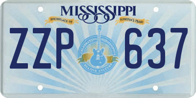 MS license plate ZZP637