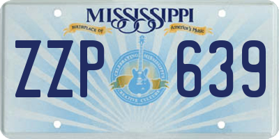 MS license plate ZZP639