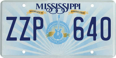 MS license plate ZZP640