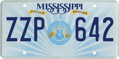 MS license plate ZZP642