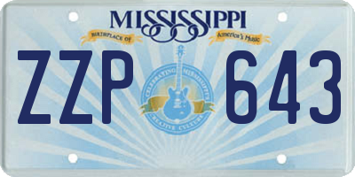 MS license plate ZZP643