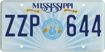 MS license plate ZZP644