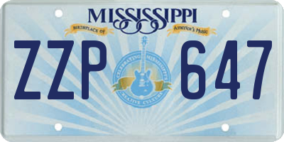 MS license plate ZZP647