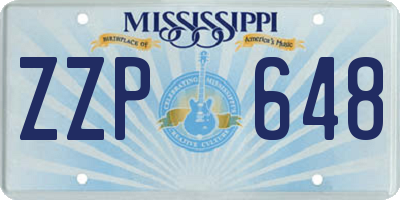 MS license plate ZZP648