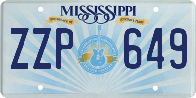 MS license plate ZZP649